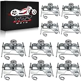 10 Pack Dzus Fasteners，1/4 Turn Quick Release Steel Dzus Button with Springs and Tab Plates Free Rivets for Fastening Sheet Metal Door Panel， Chrome