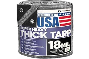 TitanTarp® Super Heavy Duty Waterproof Tarp Tarpaulin - Boat, Camping, Car, Furniture, Garden, Home, Outdoor, Patio, Pool Cover, Rain Shelter, RV, Shade, Storage, Tent, Truck - 18 MIL, 10x12ft, Gray