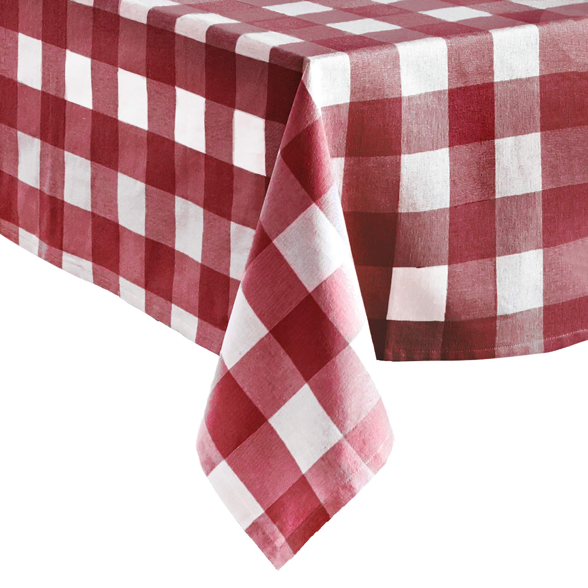 Elrene Buffalo-Check, Cotton, Red/White, 60" x 120" (Tablecloth)