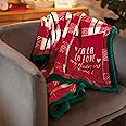 Hallmark Channel Plush Throw Blanket (FA-La-La-Love My Hallmark Channel) Red Plaid, 50" x 60"