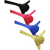 iKingsky Men's Big Pouch Thong Underwear Sexy Low Rise Bulge T-back Panties