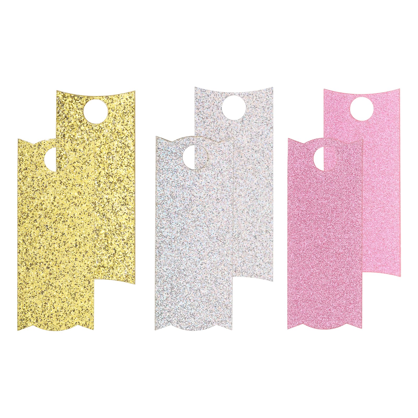 PATIKIL Name Plate for Stanley Cup 3.2" x 1.3", 12 Pack Acrylic Shiny Blank Name ID Tag Personalized Nameplate for Tumbler Lid Accessories, Three Color