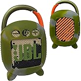 JCHPINE Silicone Cover Case for JBL Clip 4 Portable Bluetooth Speaker, Protective Carrying Case for JBL Clip 4 Portable Bluetooth Speaker Stand Up Holder (Squad Green)