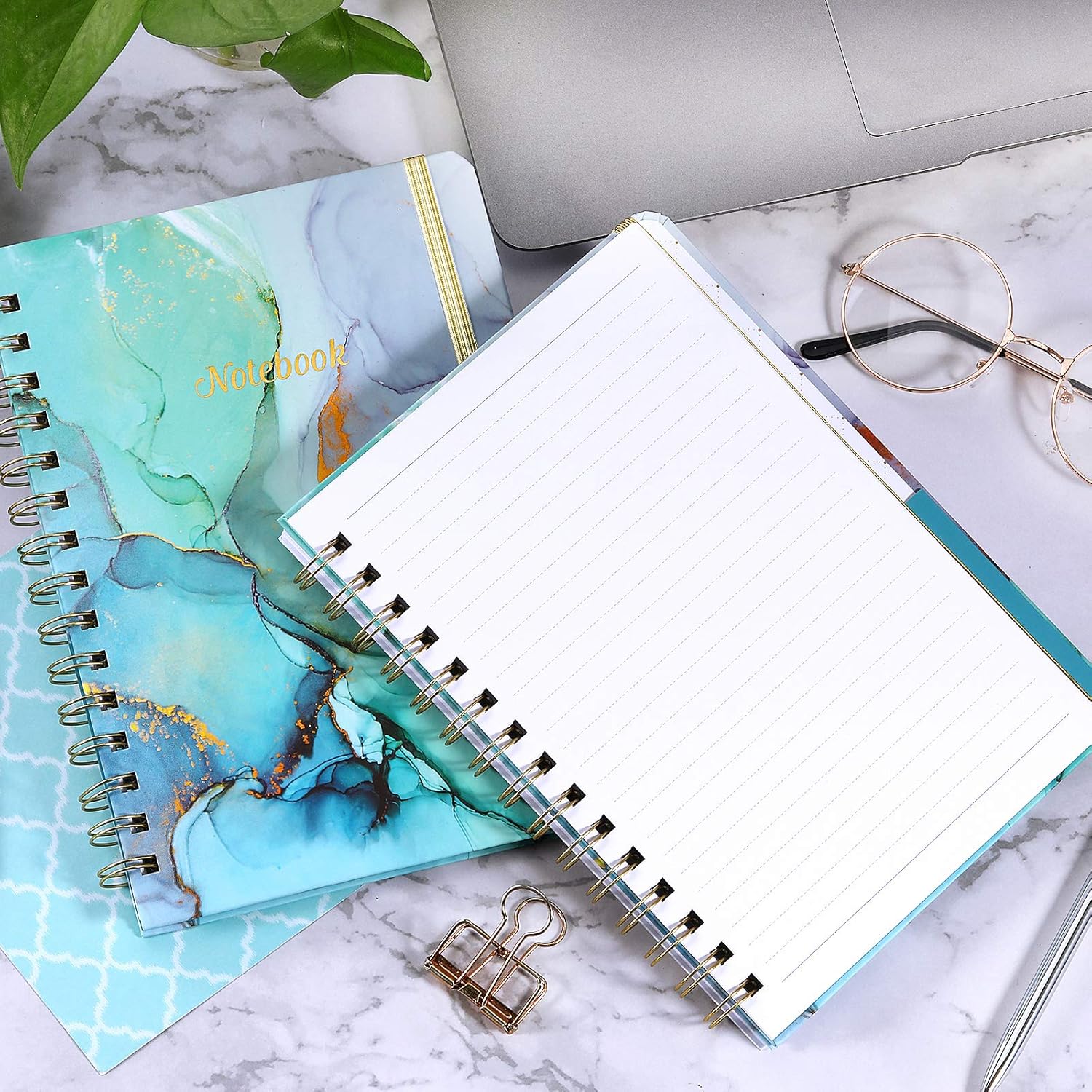 Spiral Journal/Notebook - Lined Journal with Back Pocket and Hardcover, 8.4" x 6.3", College Ruled Notebook/Journal, Premium Thick Paper, Strong Twin-Wire Binding, Perfect for School, Office & Home : Office Products