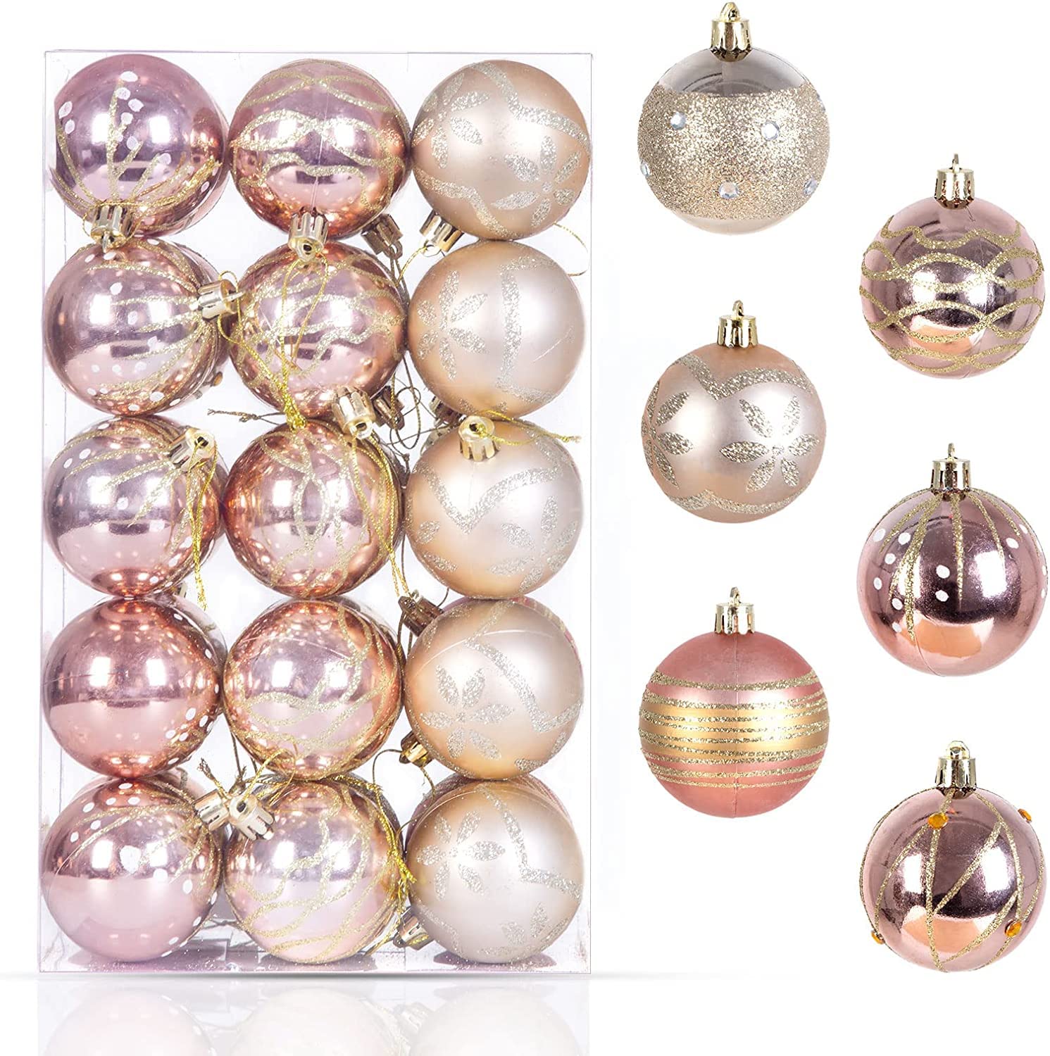 Uten 30Pcs 6cm Christmas Balls Ornaments for Xmas Christmas Tree for Holiday Wedding Party Decoration