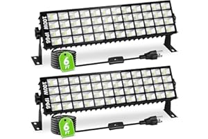 LINSTAINE 2 Pack LED Shop Lights, 100W 11000LM Plug in Garage Light with 6FT Power Cord, IP66 Waterproof Work Bench Shop Lights for Garage, Workshop, Warehouse, Outdoor, Yard, Garden