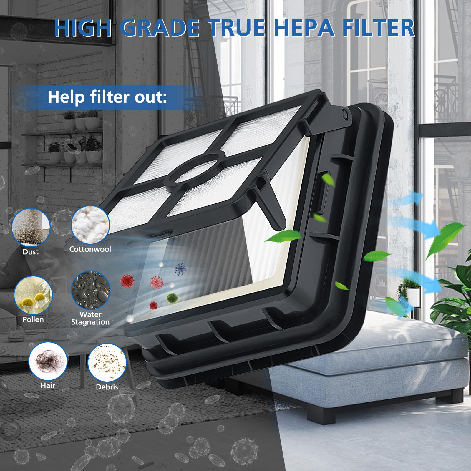Filter Brush Replacement Compatible with Bissell CrossWave, 4 Brush Roll 1868 + 3 Vacuum Filter 1866, Compare to Part 1608683, 160-8683, 1608684