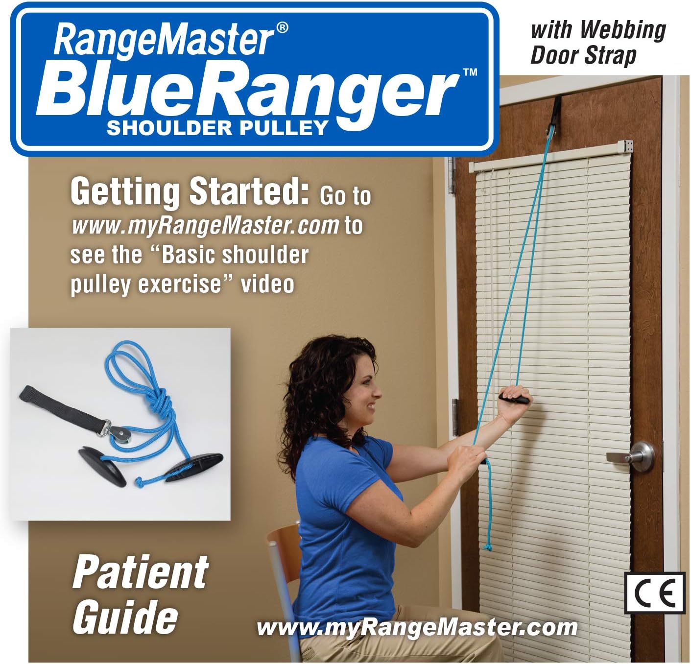 RangeMaster BlueRanger Shoulder Pulley with Patient Guide │ Aids Recovery and Rehabilitation │ Helps Enhance Pain Free Range of Motion │ Adjustable, Web Strap Door Attachment: Health & Personal Care