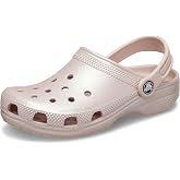 Crocs Kids Classic Glitter Clogs, Pink Clay Shimmer, 6 Big Kid