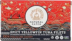Natural Catch Spicy Yellowfin Tuna Filets In Evoo, 4.4 Oz
