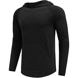 PINSPARK Men's Lightweight Workout Hoodies Pullover Golf Gym Sweatshirt | Soft long sleeve hooded shirt for fall running & gy