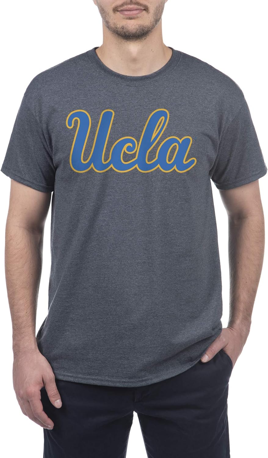 Elite Fan Shop Dark Heather Basic Short Sleeve College Icon T-Shirt : Clothing