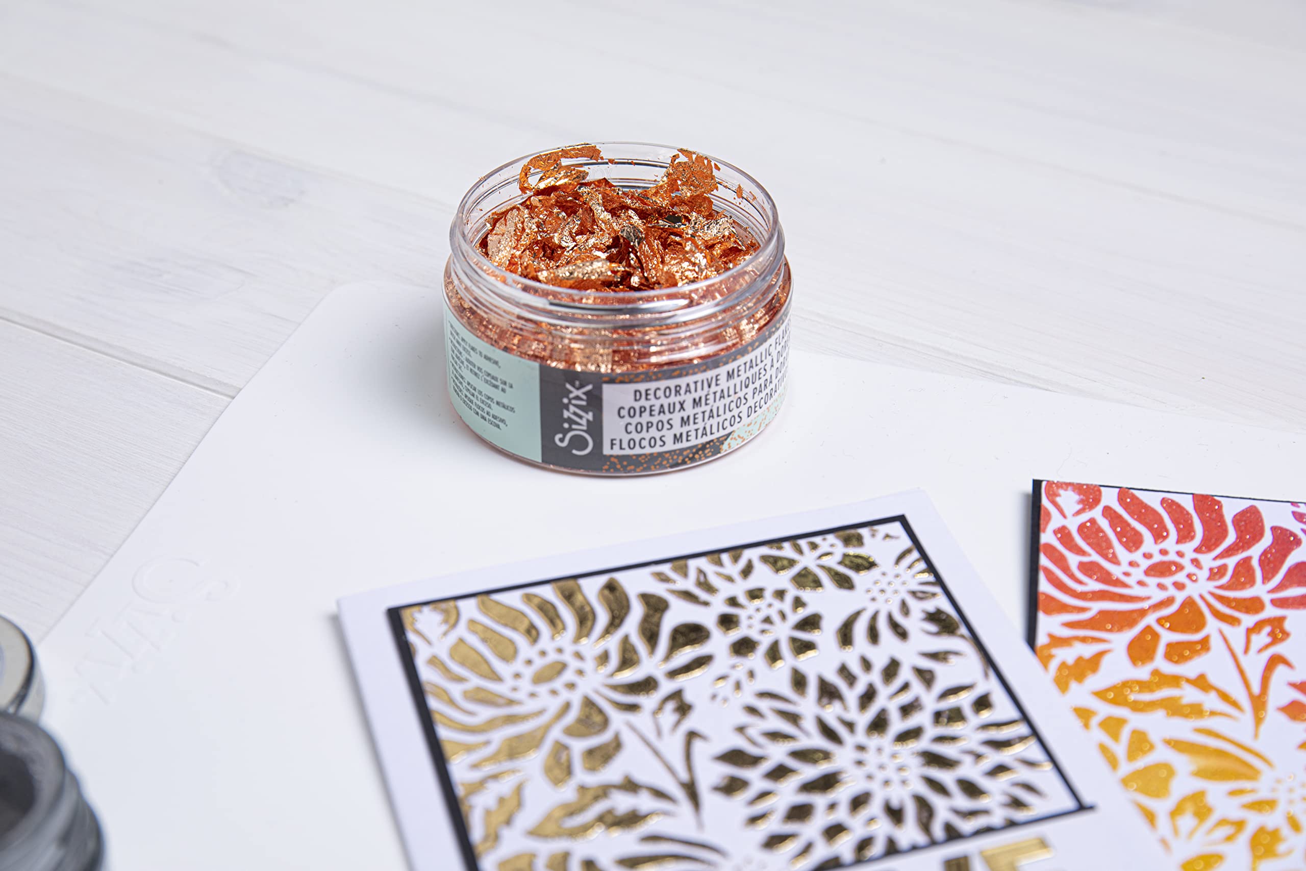 Sizzix, Rose Gold Effectz Metallic Flakes 664565, Decorative Gilding Foil, 0.8g, One Size