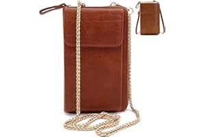 PORT&LOTUS Small Crossbody Bags for Women Cell Phone Purse Wallet Women's Handbags with 2 Strap(Chain Strap+PU Leather Strap)