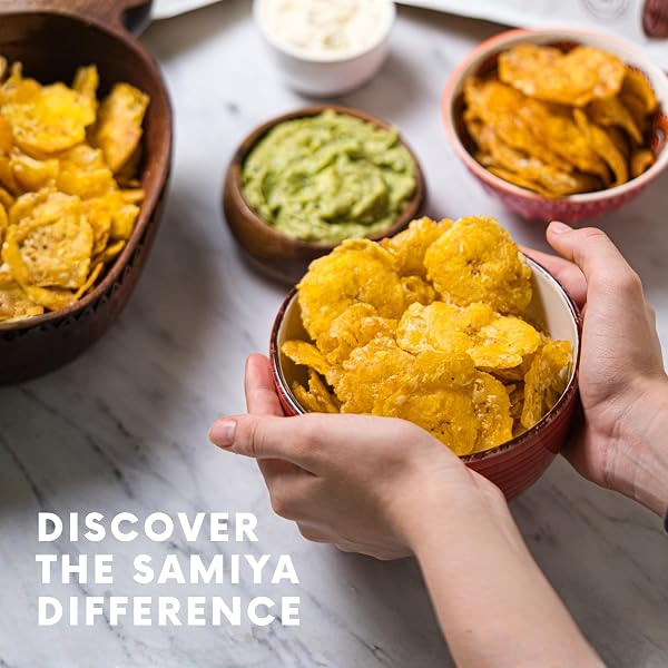 SAMIYA PLANTAIN CHIPS | BARBECUE | CRUNCHY TOSTONES SNACK | ALL-NATURAL, GLUTEN-FREE NON-GMO KOSHER OU | VEGAN & SOY-FREE | THIN CRISPY PLANTAIN CHIPS | NO ARTIFICIAL INGREDIENTS | LATIN FLAVOR | 5.3 OUNCE BAG
