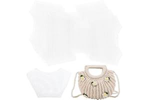 WADORN 6 Sets Clear Mesh Plastic Canvas Sheets for Embroidery, Blank Needlepoint Canvas Sheets for Crochet Bag Making DIY Purse Cross Stitch Kits for Acrylic Yarn Knit Crochet Projects, 20.1x12.6 Inch