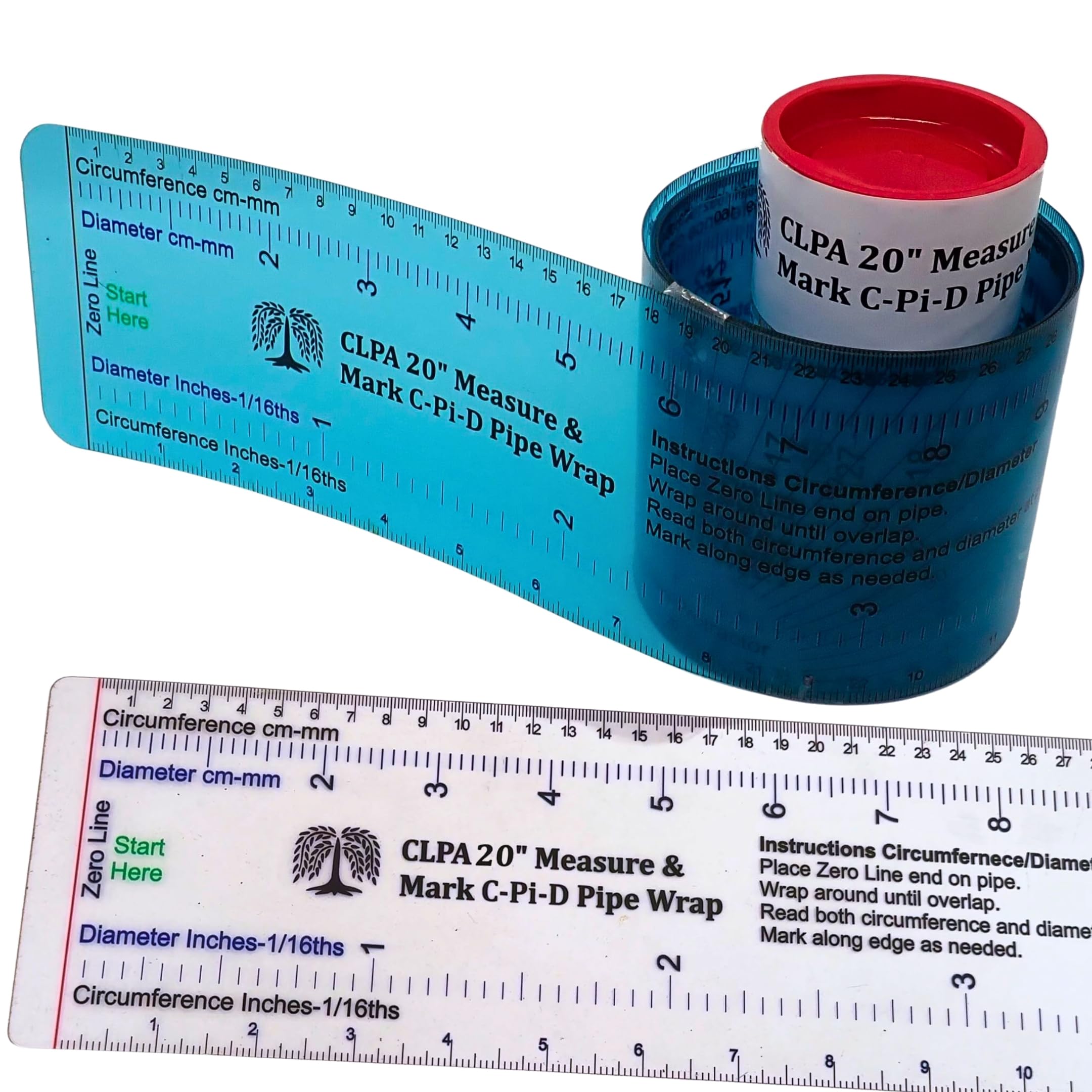 CLPA Pipe Wrap — Wrap-Around Pipe Marking Tool │ Fits up to 20" Diameter │ Pipe Cutting Guide and Pipe Measuring Tool │ Plumbers and Trades │ Made in Australia
