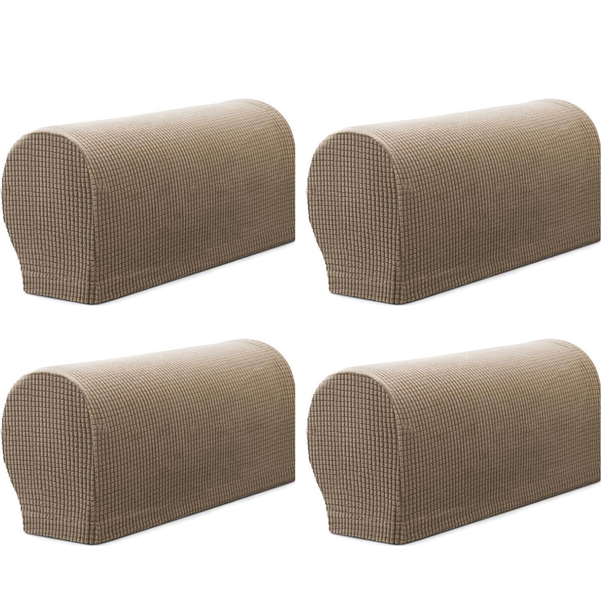 GEOCANG Armchair cover,Set of 4 non-slip armchair, sofa armrest protector, for furniture protector (Sand)