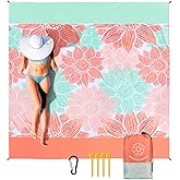 HIHOHO Beach Blanket Waterproof Sandproof Extra Large Beach Mat 79" X 83"/120"x108"for 1-8 Adults Quick Drying Durable Outdoor Picnic Mat for Beach Travel Camping Hiking