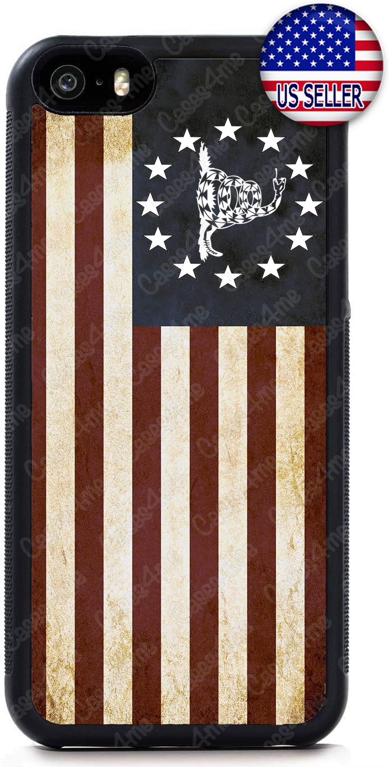 Don't Tread On Me 2nd Amendment USA Flag Slim Shockproof Hard Rubber Custom Case Cover for iPhone 11 Pro Max X XS XR 8