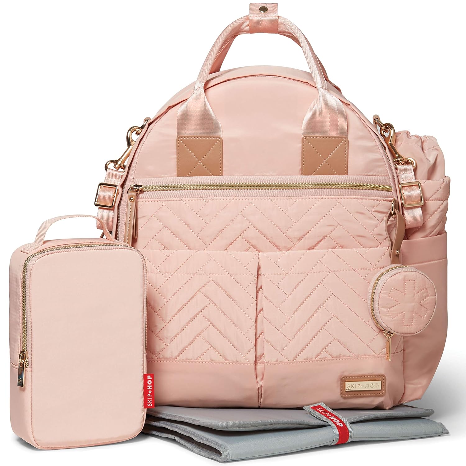 blush pink diaper bag backpack