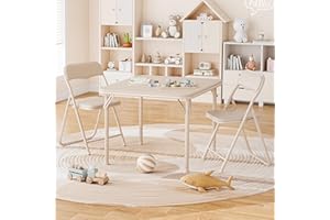 MilleLoom Folding Card Table and Chairs Set of 3, Portable Foldable Table with 2 PU Upholstered Chairs, Lightweight for Indoor Outdoor Use, Dining, Camping, Parties