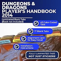 Book Tabs for The 2014 D&D Player’s Handbook