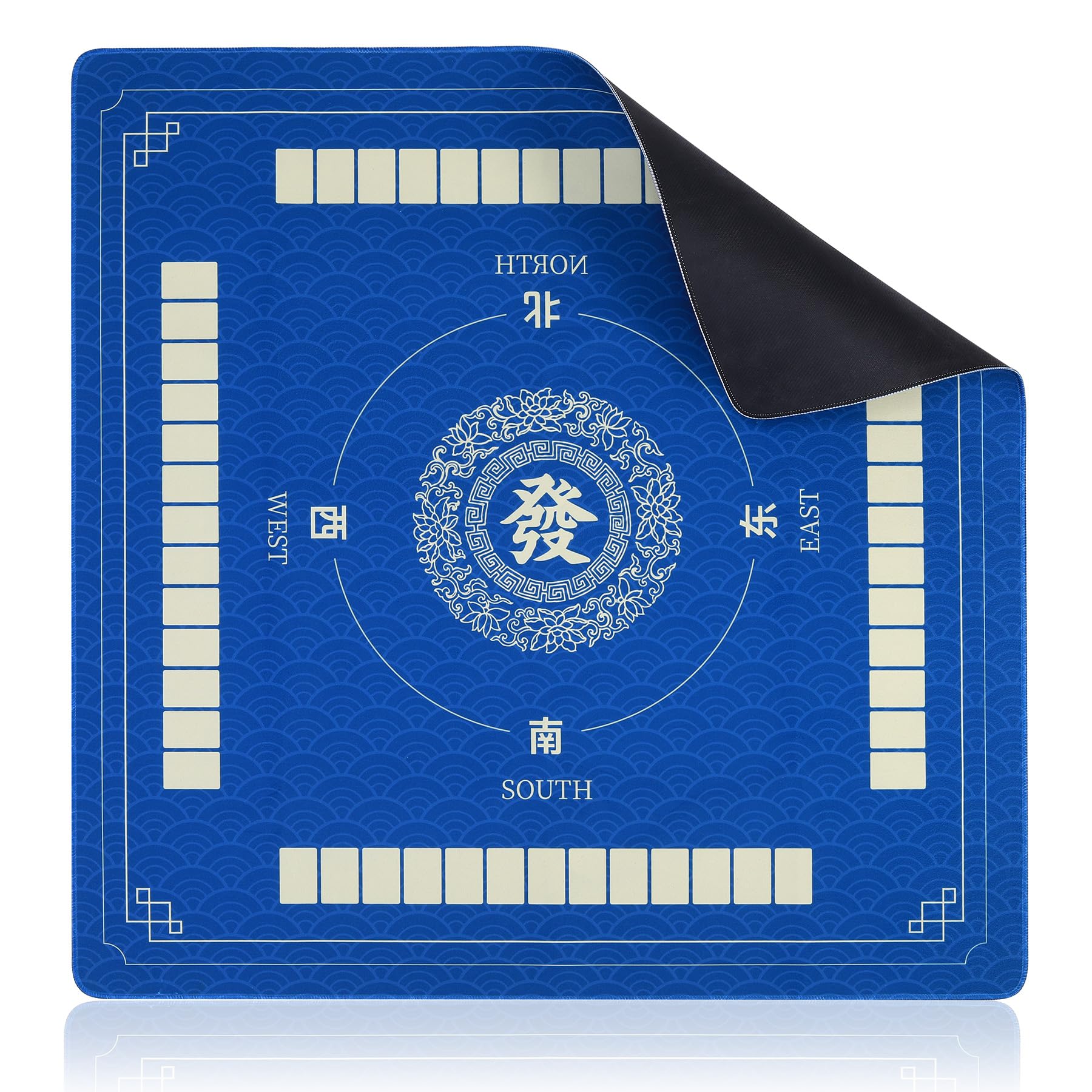Photo 1 of Diveken Mahjong Mat, 32"x32" Non-Slip Mahjong Mat for Table, Bule Mahjong Table Mat, Board Games Table Mat, Mahjong Table Cover, American Mahjong mat