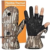 Pixel Panda Cold Weather Hunting Gloves Ice Fishing Gloves Convertible Mittens with 3-Fingers Flip Warm Winter Gloves Men & Women for Fishing, Hunting, Photography