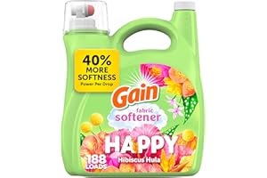 Gain Liquid Fabric Softener (Fabric Conditioner), Happy, 127 fl oz, 188 Loads