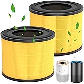 2 Pack AP-S0610L Pet Filter Replacement for MOOKA AP-S0610L Air Purifier, 3-IN-1 Hepa Filter, High-Efficiency Activated Carbon Air Filter for Pet Odor, Dander, Yellow