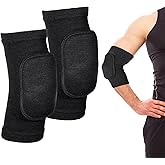 LIQWEI 1 Pair Volleyball Elbow Pads, Black Arm Brace Ventilate Sport Elbow Protector Strap, Breathable Elbows Pads Arm Pad With Padded for Men and Women Basketball