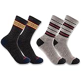 Carhartt Men's Midweight Stripe Crew Sock 2 Pack