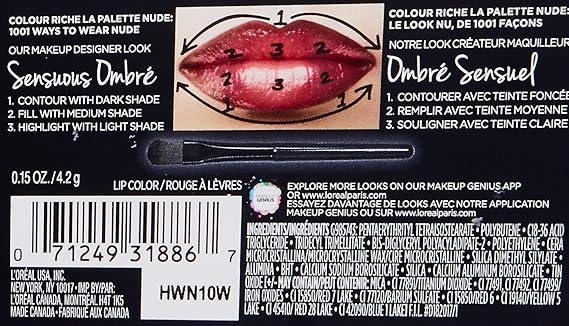 Loreal Paris Cosmetics Colour Riche La Palette Lip Nude 015 Ounce