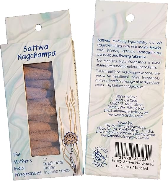 Amazon Com Mother S India Fragrances Sattwa Nagchampa Cones 12