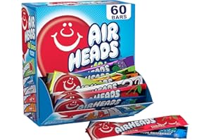Airheads Candy Bars, Variety Bulk Box, Chewy Full Size Fruit Taffy, Gifts, Holiday, Parties, Concessions, Pantry, Non Melting