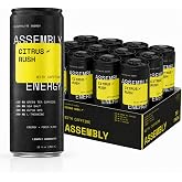 Assembly Energy Citrus Rush Drink, Green Tea Caffeine,Electrolytes,12-Pack | Bright Citrus Flavor Organic Green Tea Caffeine, Smooth Energy &amp; Focus Support, Sugar Free, Low Calorie, Vegan &amp; Gluten Free