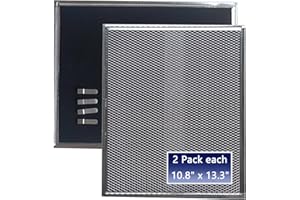 MADHUT Upgraded S99010308 Range Hood Charcoal Filter Fit Bro-an Nut-one BPSF30 QS WS And GE WB02X10707 S-ears Non-Ducted carbon Replacement Filters Allure Range Hood Filter Size 10.8"x13.3" 2-Pack