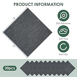 VallisCo 30 Pack Carpet Tile - 12” X 12” Self