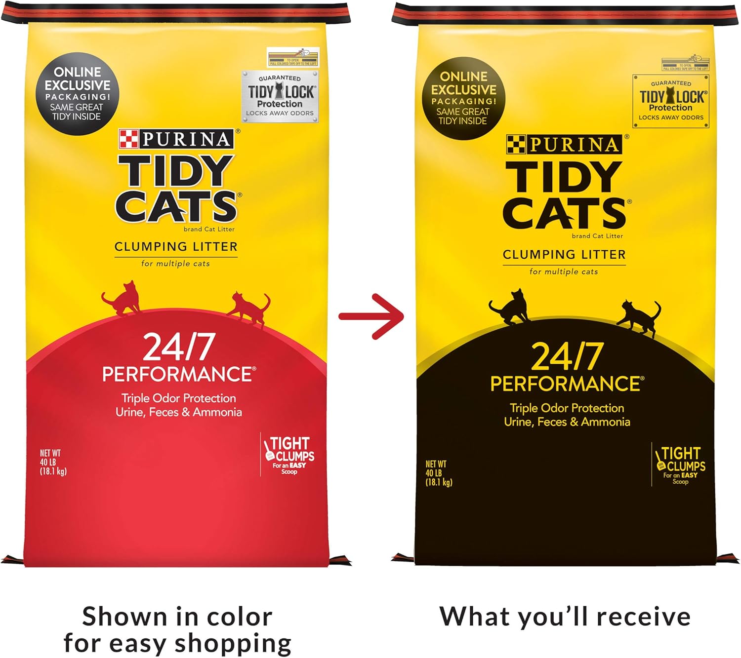 Purina Tidy Cats Clumping Cat Litter, 24/7 Performance Multi Cat Litter - 40 lb. Bag : Pet Supplies