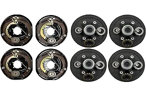 eCustomhitch 2-Pack Trailer Brake Self Adjusting Backing Plates 12" 2LH 2RH w/4 Drum 6 on 5.5