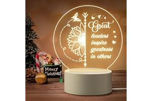 PANDASCH Special Christmas Gifts for Boss, Best Boss Gifts for Women - Unique Acrylic Night Light with Warm Words, Thoughtful Appreciation Gift for Female Boss Birthday, Bosses Day, Perfect Boss Lady Gifts