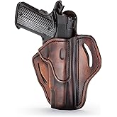 1791 Gunleather 1911 Holster, Right Hand OWB Leather Gun Holster for Belts fits All 1911 Models with 4" and 5" Barrels