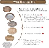 Hanobe Round Wooden Coffee Table Tray 11.2 Inch Distressed White Rustic Decor view 8