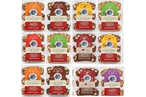 Almondina Almond Cookies, Variety Pack Flavors, Non-Dairy and Kosher Thin Cookies, Toasted with Natural Ingredients, Sweet and Crunchy Biscotti Snack, 4-Ounce Package (Pack of 12)