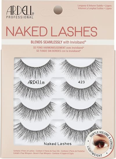 Ardell Strip Lashes Naked Lashes #423 4 Pairs - Natural Look Invisiband