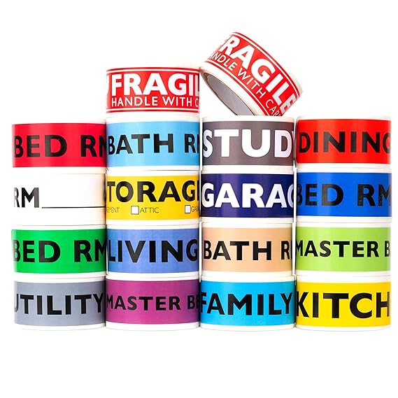 960 Moving Labels for Boxes, Color Coded Stickers for Packing and Moves: Amazon.co.uk: Office ...