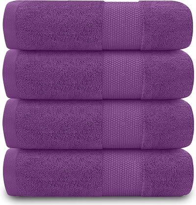 GC GAVENO CAVAILIA Fade Resistant Bath Towels 700 GSM Purple 4PK