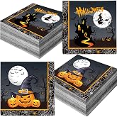 Halloween Napkins - 48 Pcs Halloween Disposable Paper Napkins for Party Decorations Cocktail Dinner Bathroom