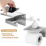 HITSLAM Brushed Nickel Toilet Roll Holder with Phone Shelf SUS 304 Stainless view 6